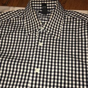 Vintage Club Monaco plaid black and white shirt
